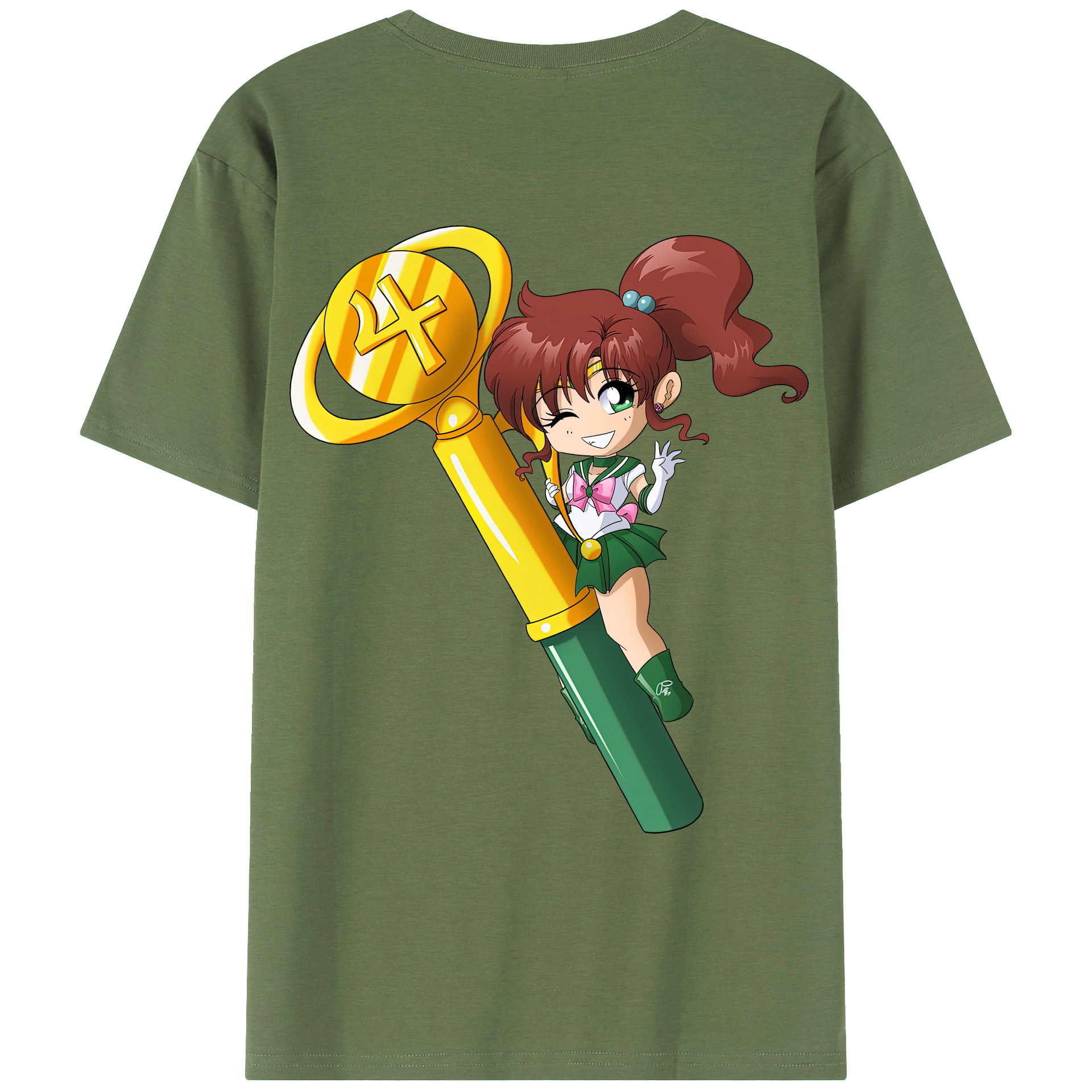 （画像用） 美少女戦士セーラームーン 木野 まこと きの まこと Sailor Moon Kino Makoto （セーラージュピター；Sailor Jupiter） 綿100％ メンズ半袖Tシャツ（バックプリント） 通気性